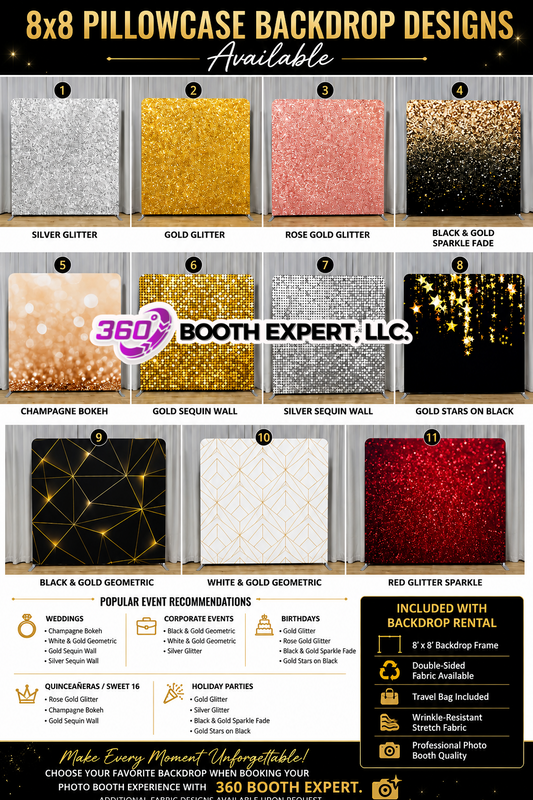 Professional Tension Fabric Backdrop Frame and/or Double-Sided Premium Fabrics