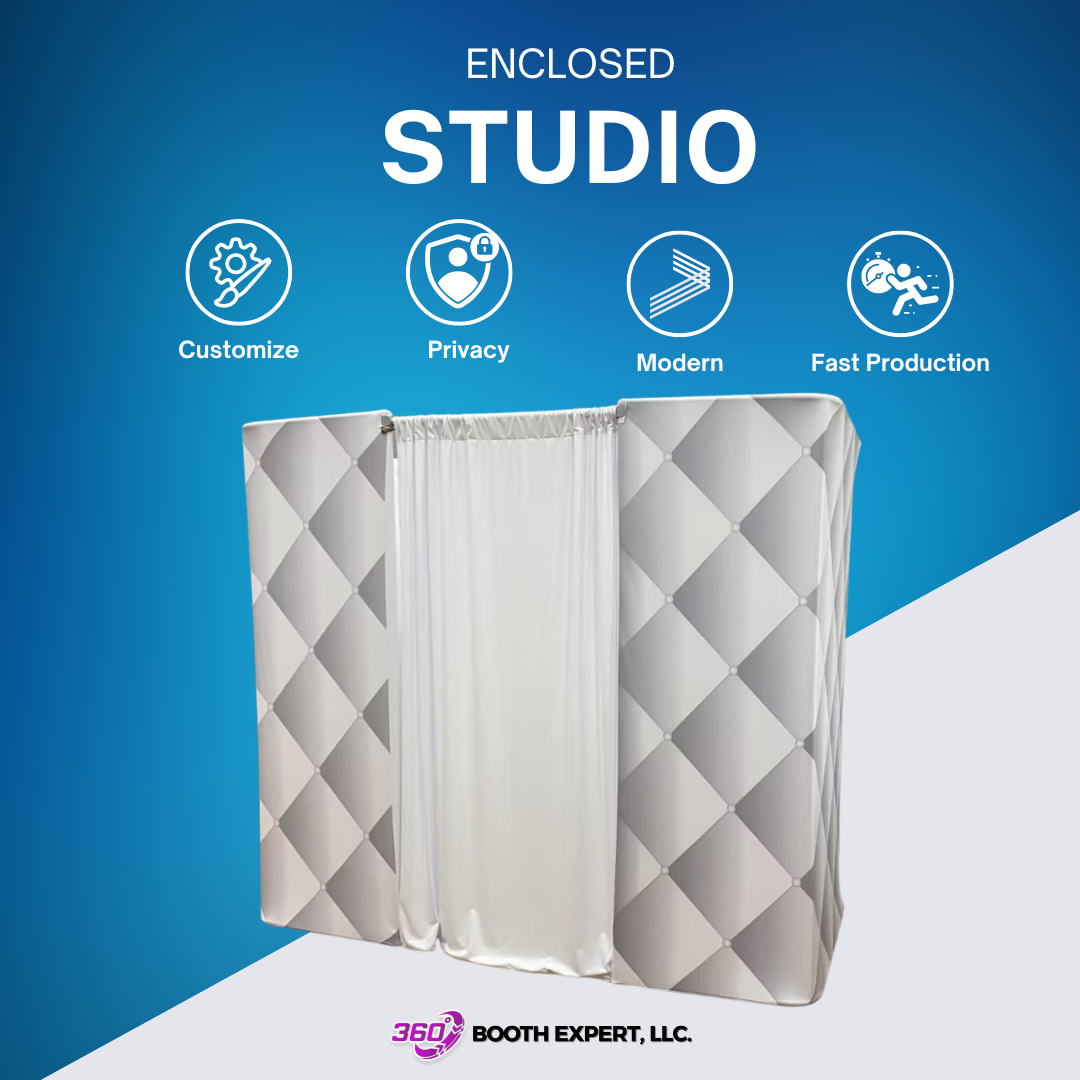 White Enclosed Photo Booth curtain