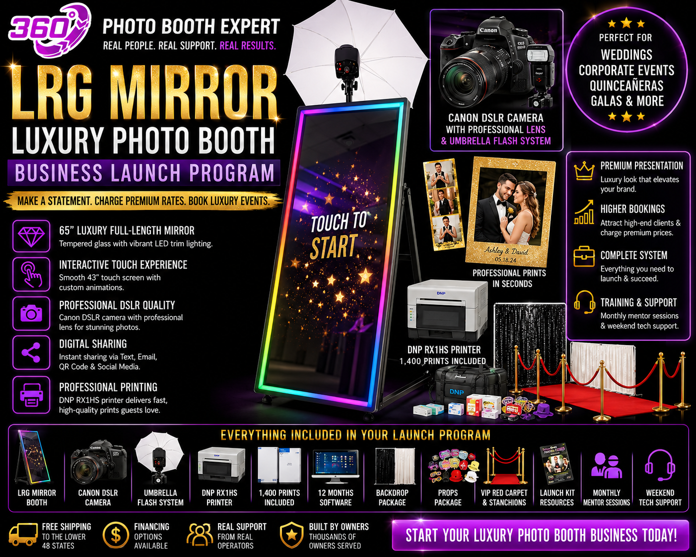 LRG Mirror Photo Booth Business Launch Program