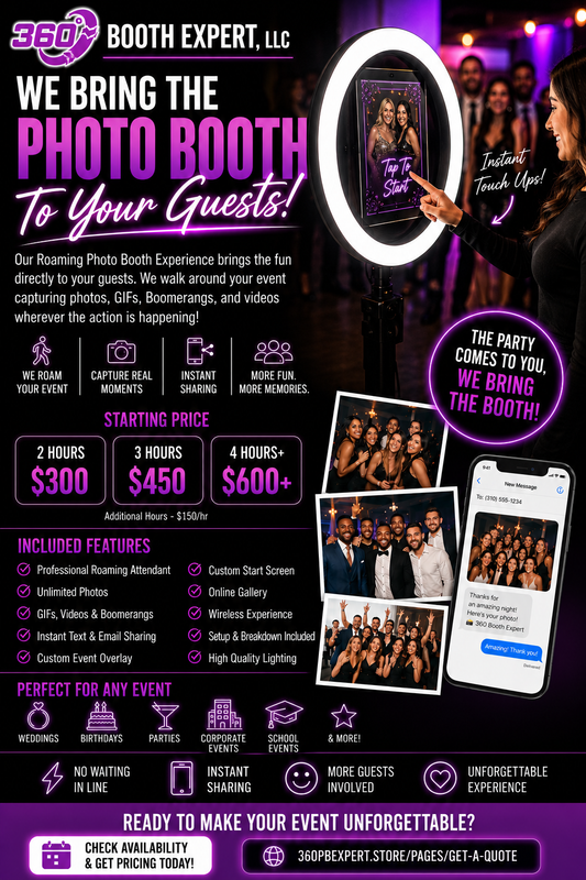 Roaming Photo Booth Rental Package